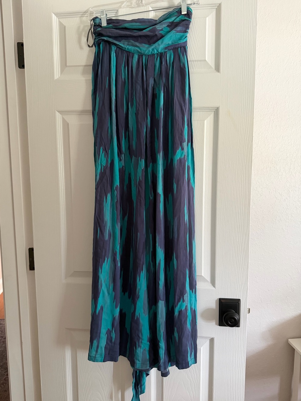 Blue Teal Maxi Dress -strapless